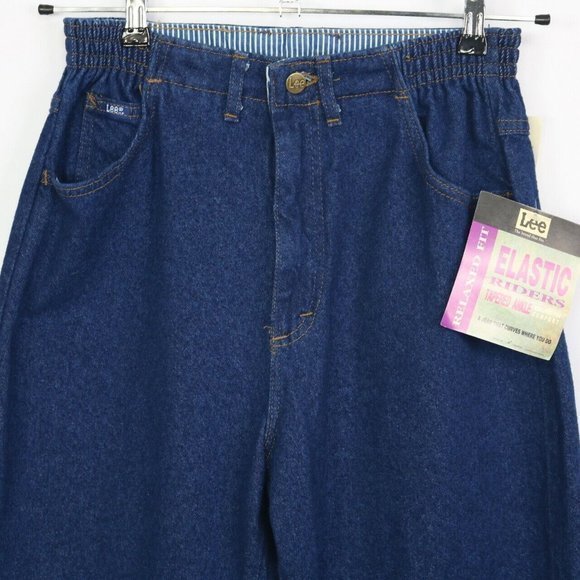 Vintage Lee Elastic Riders Mom Jeans Relaxed Tapered Ankle 12 Petite 12P - Picture 10 of 11